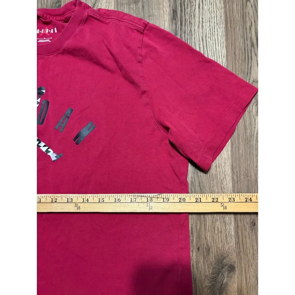 Jordan Shirt Men Size Large Red Jumpman Graphic Short Sleeve Cotton